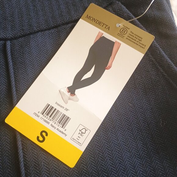 NWT Mondetta Jacquard Knit Leggings Navy Blue Size Small - Picture 2 of 5